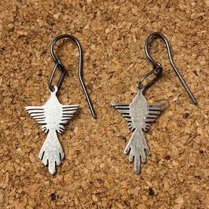 Silver Bird Dangle Earrings